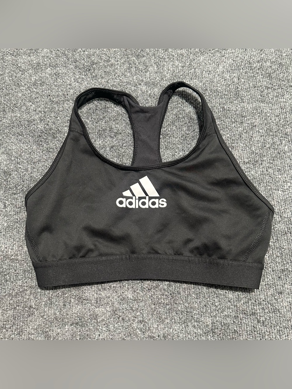 Adidas black women's racerback sports bra size Large